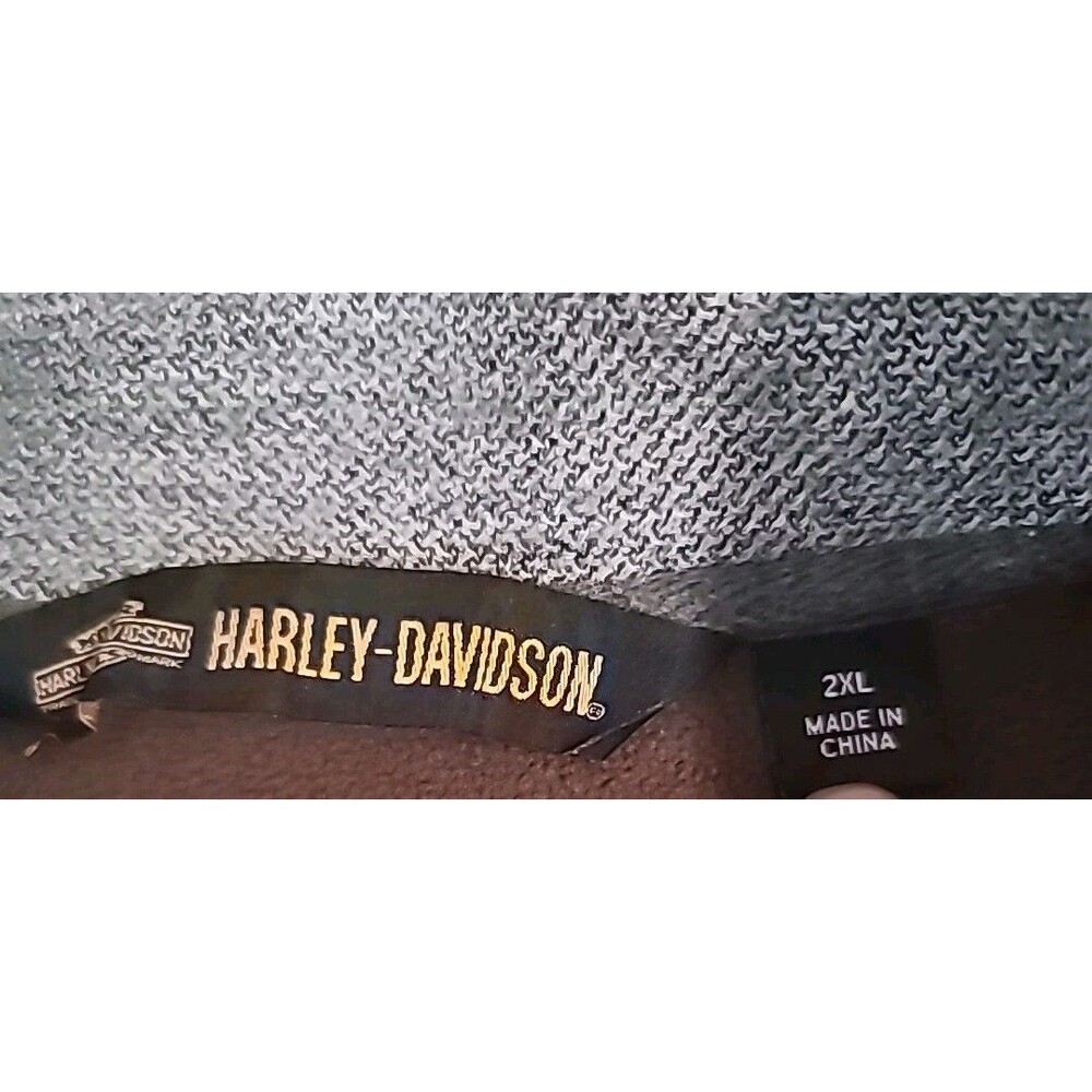 Harley Davidson 1/4 Button Heavy Sweater Sweatshirt Grey Size 2xl Pullover - Picture 4 of 13